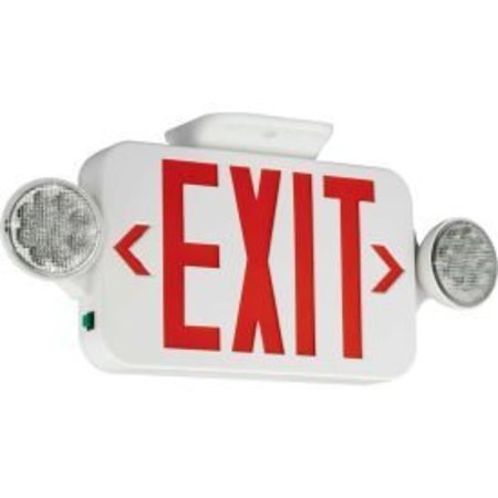 HUBBELL LIGHTING Compass Lighting CCR LED Combo Exit/Emergency Unit, Red Letters, White, Ni-Cad Battery CCR